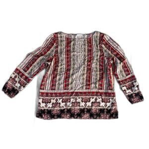 J.Jill Women's Boho Hippie Peasant‎ Floral Blouse